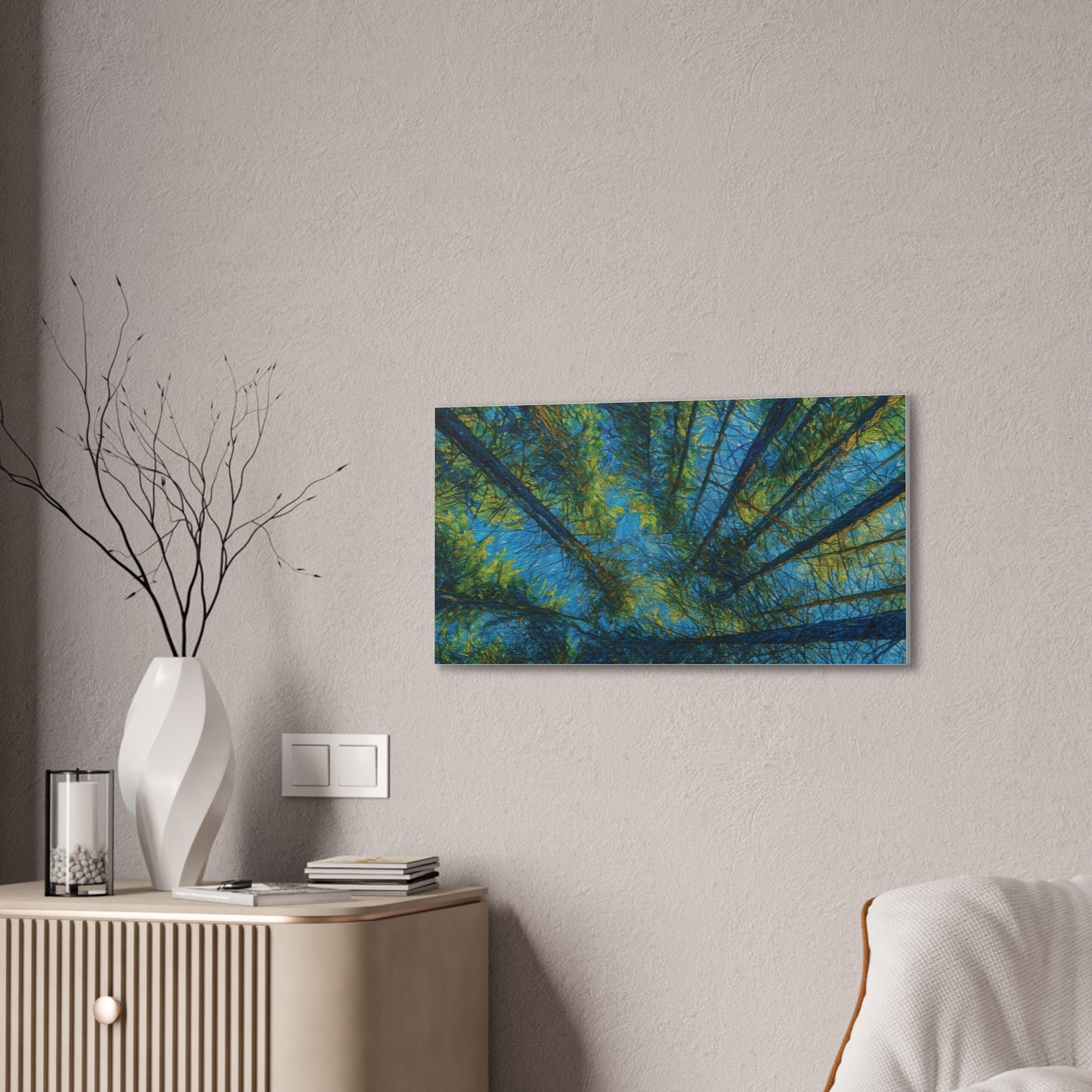 Forest Canopy Canvas Print – Upward View Trees Wall Art (Stretched Canvas 0.75")