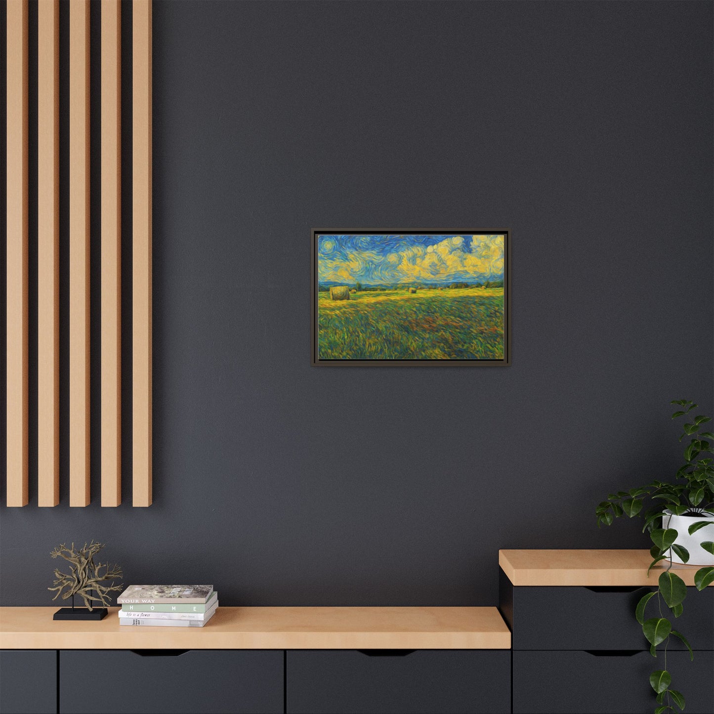 Landscape Matte Canvas, Framed (Multi-color) - TRV