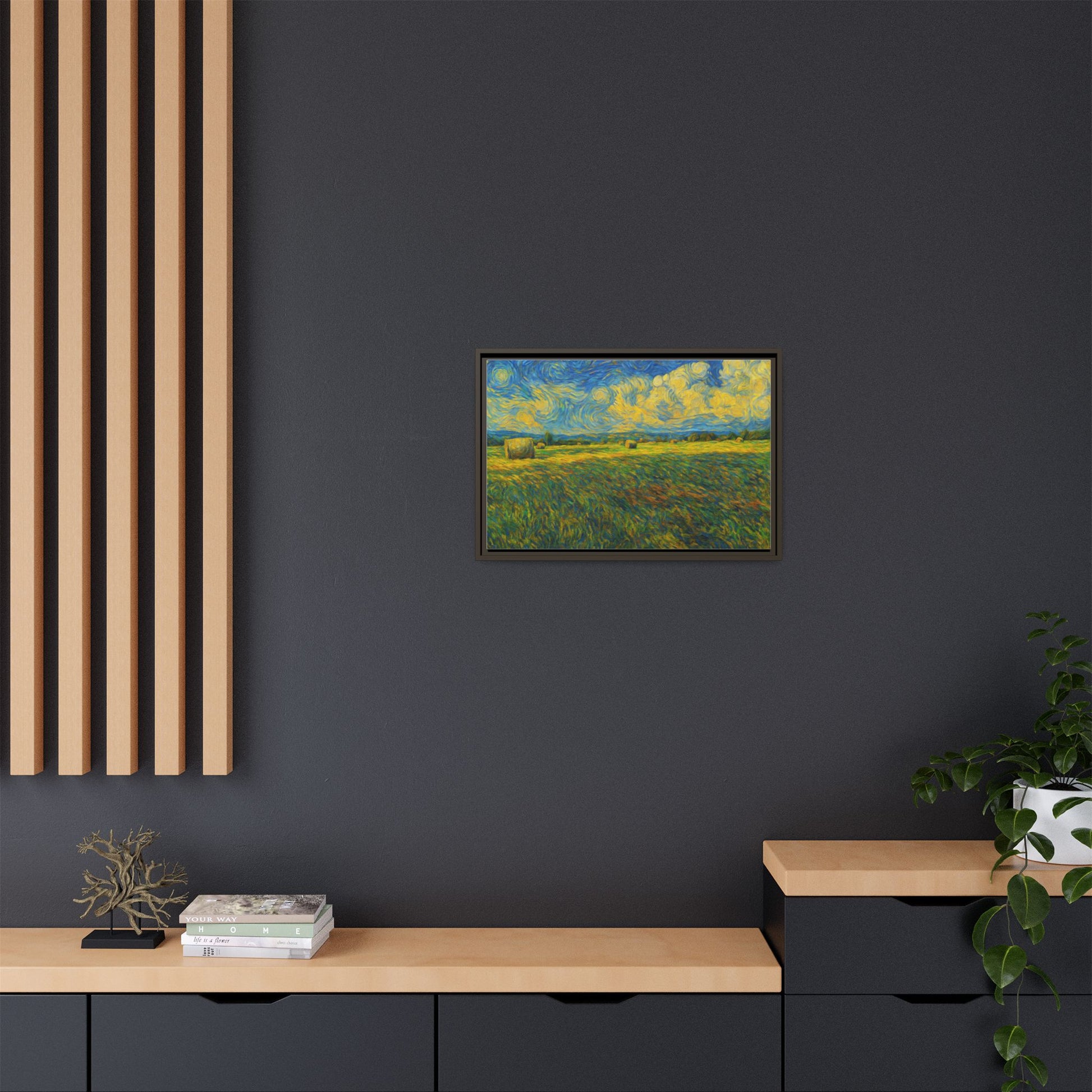Landscape Matte Canvas, Framed (Multi-color) - TRV