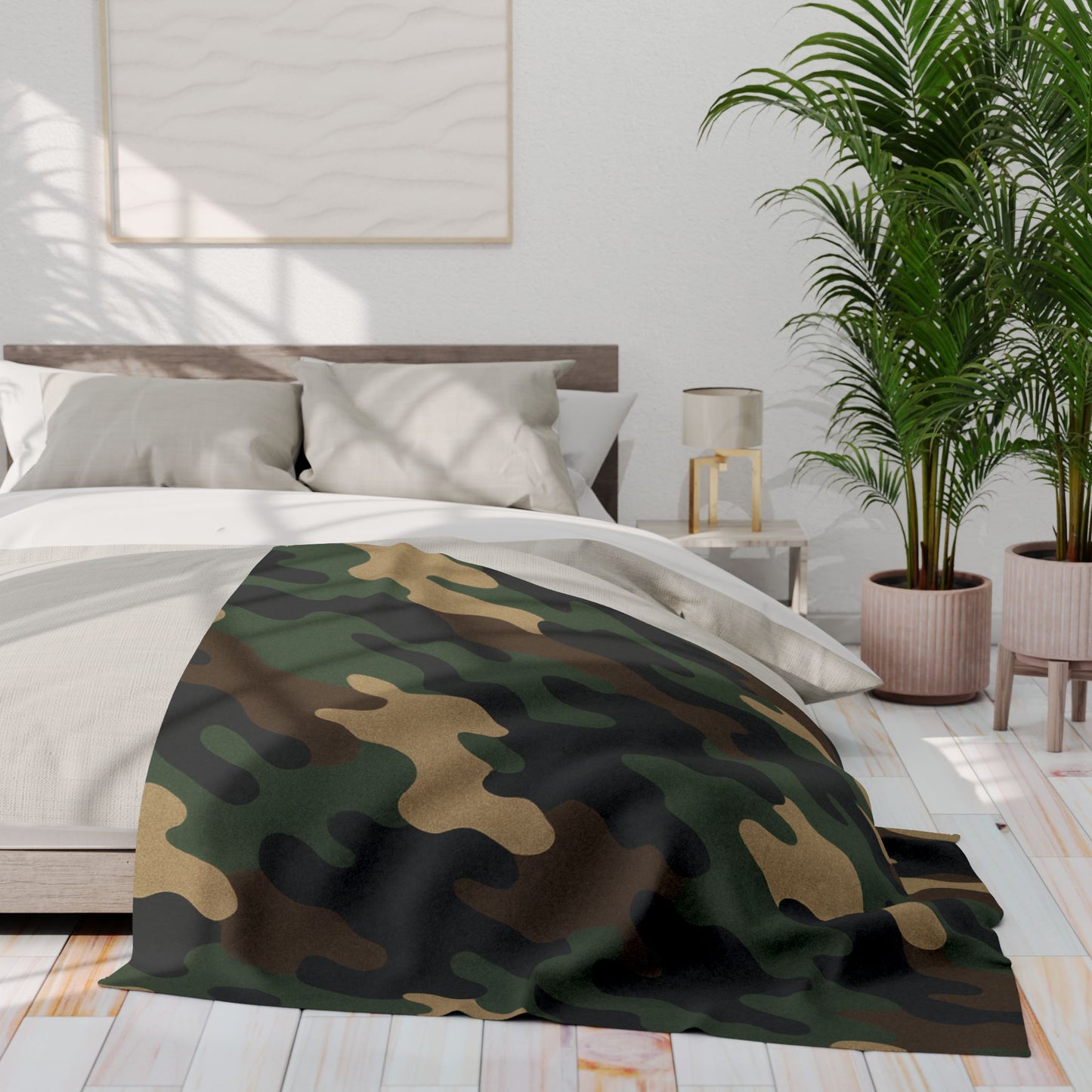Camouflage Arctic Fleece Blanket for Cozy Comfort, Tactical Gift, Camping Blanket, Home Decor, Outdoor Adventures