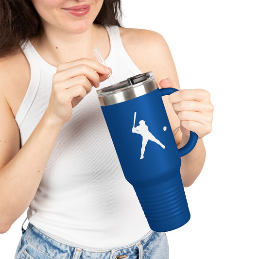 Insulated Travel Mug for Sports Lovers, 40oz Tumbler, Red Baseball Design, Perfect Gift for Fans, Outdoor Adventures, Road Trips, Tailgating