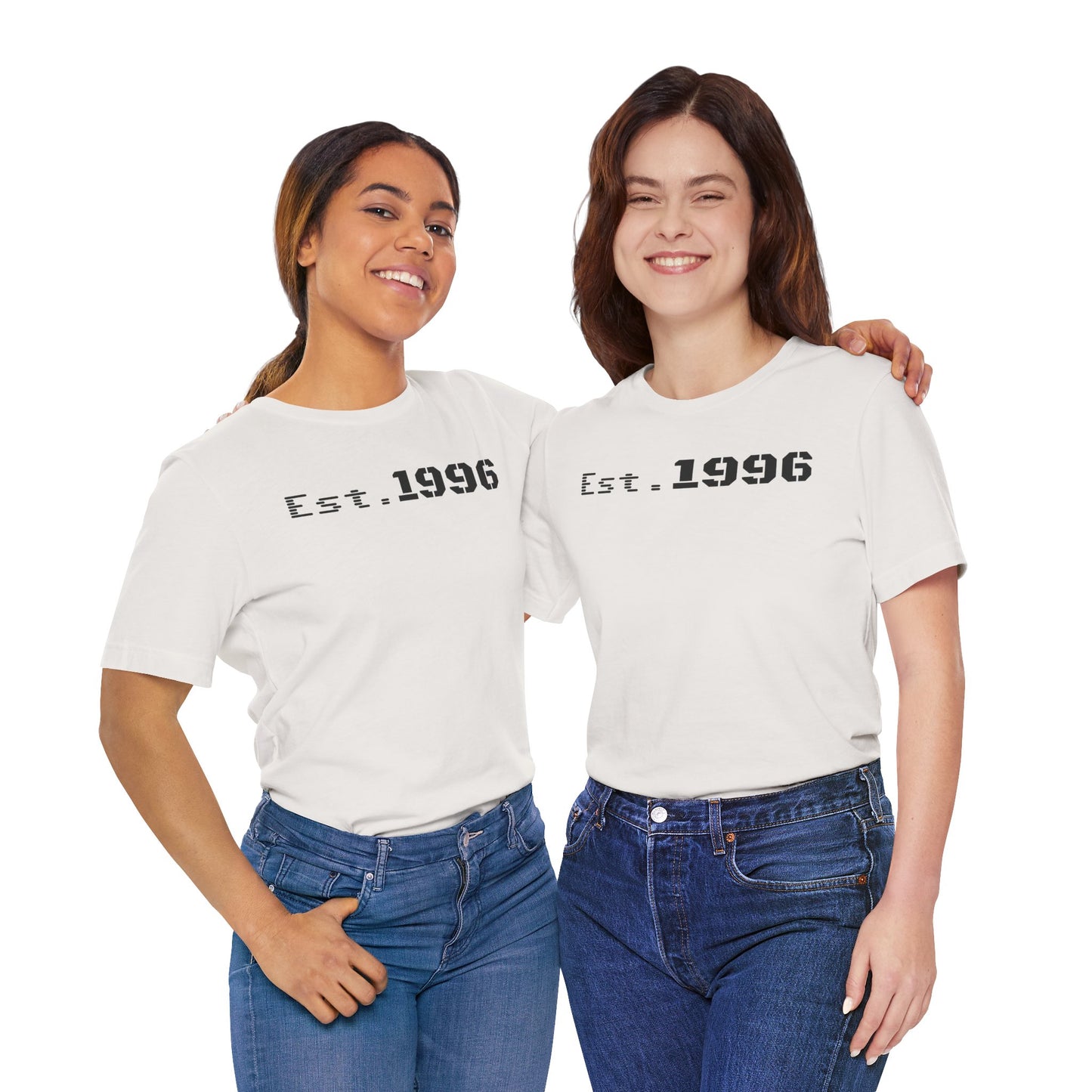 Unisex Jersey Tee - 'Est. 1996' Graphic Shirt, Birthday Gift, Casual Wear, Vintage Style, Retro Fashion, Gift for Him/Her - TRV