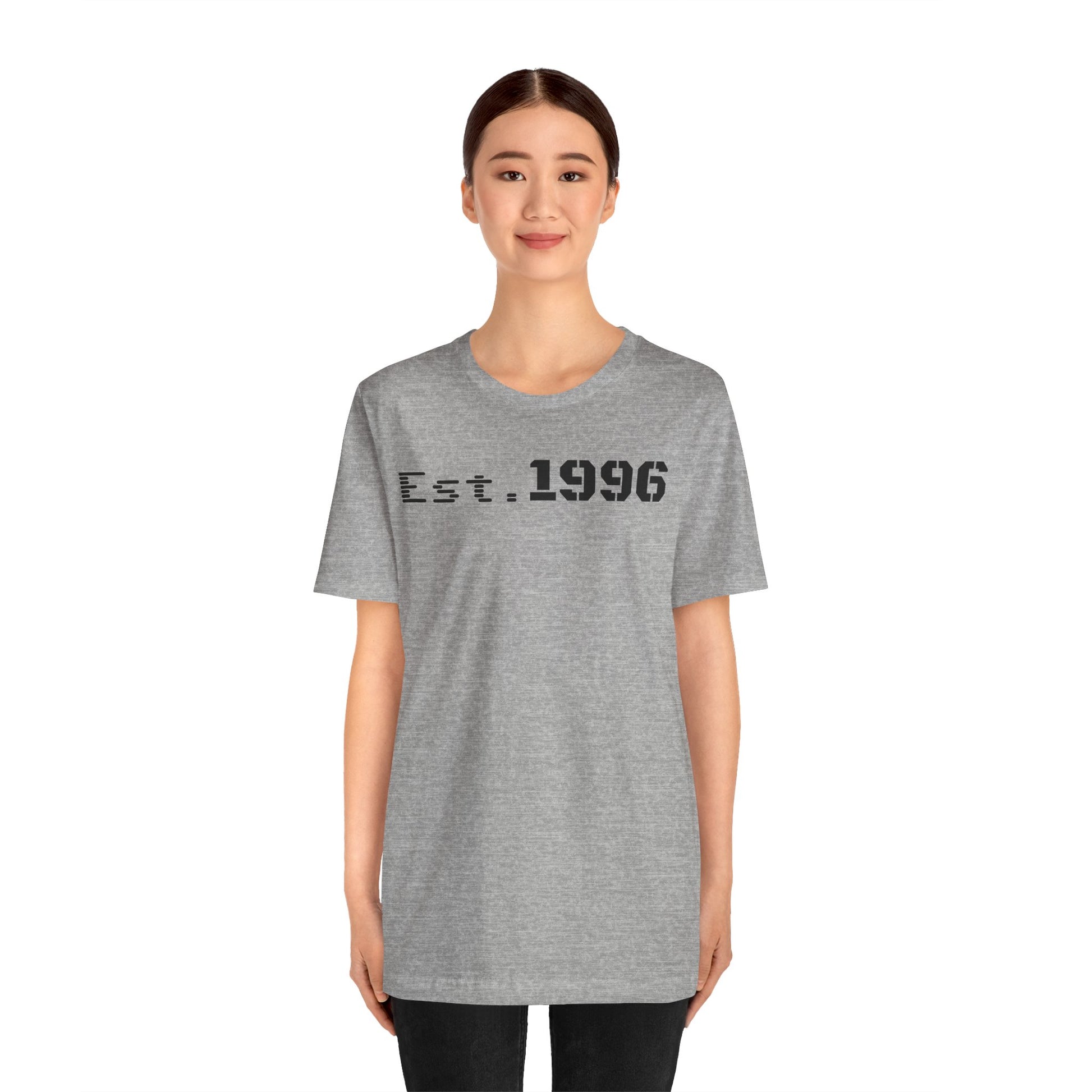 Unisex Jersey Tee - 'Est. 1996' Graphic Shirt, Birthday Gift, Casual Wear, Vintage Style, Retro Fashion, Gift for Him/Her - TRV