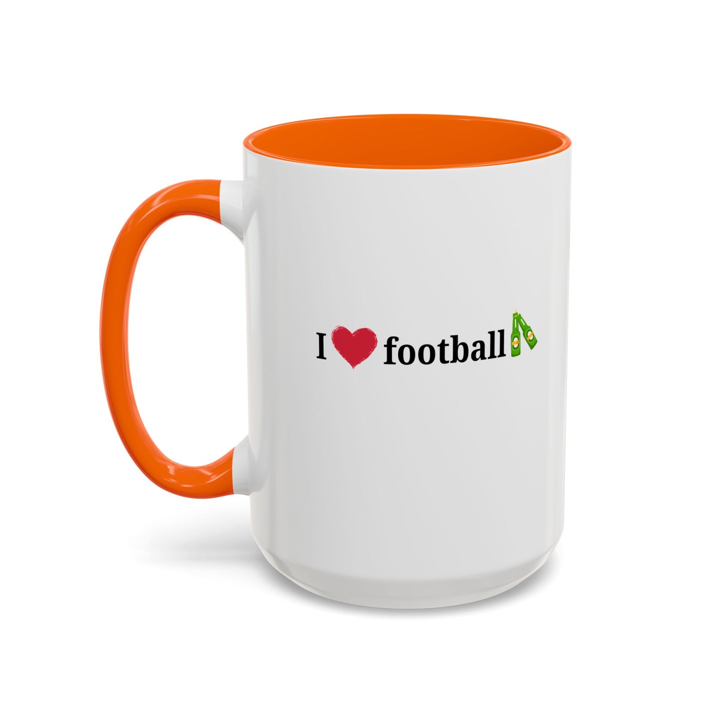 I Love Football Accent Coffee Mug, Perfect Gift for Sports Lovers, Football Enthusiasts, Unique Mug for Game Days, Home or Office Decor - TRV