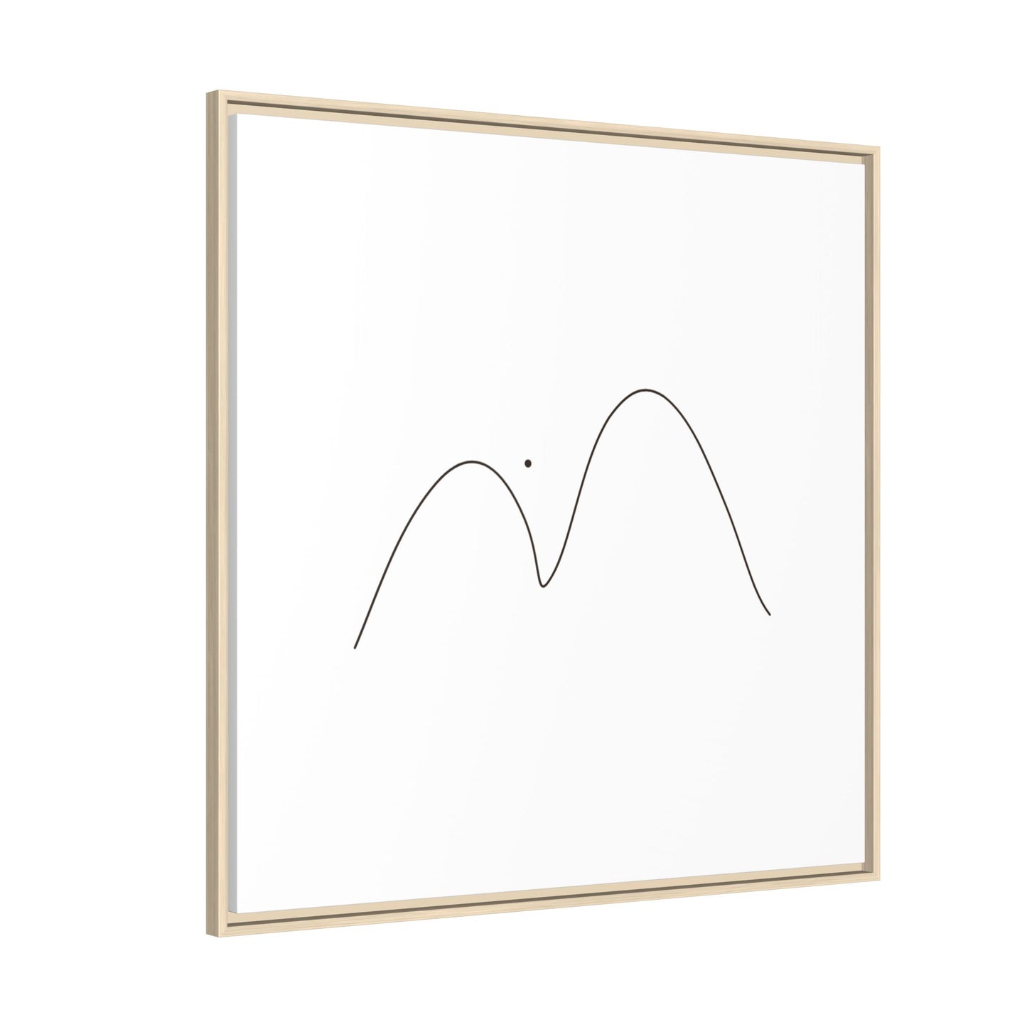 Minimal Line Mountains Matte Canvas Framed