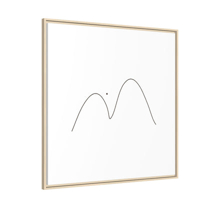 Minimal Line Mountains Matte Canvas Framed