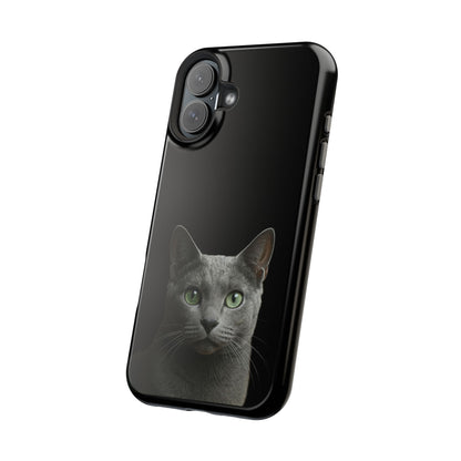 Russian Blue Cat Phone Case — Magnetic Impact-Resistant iPhone Cover