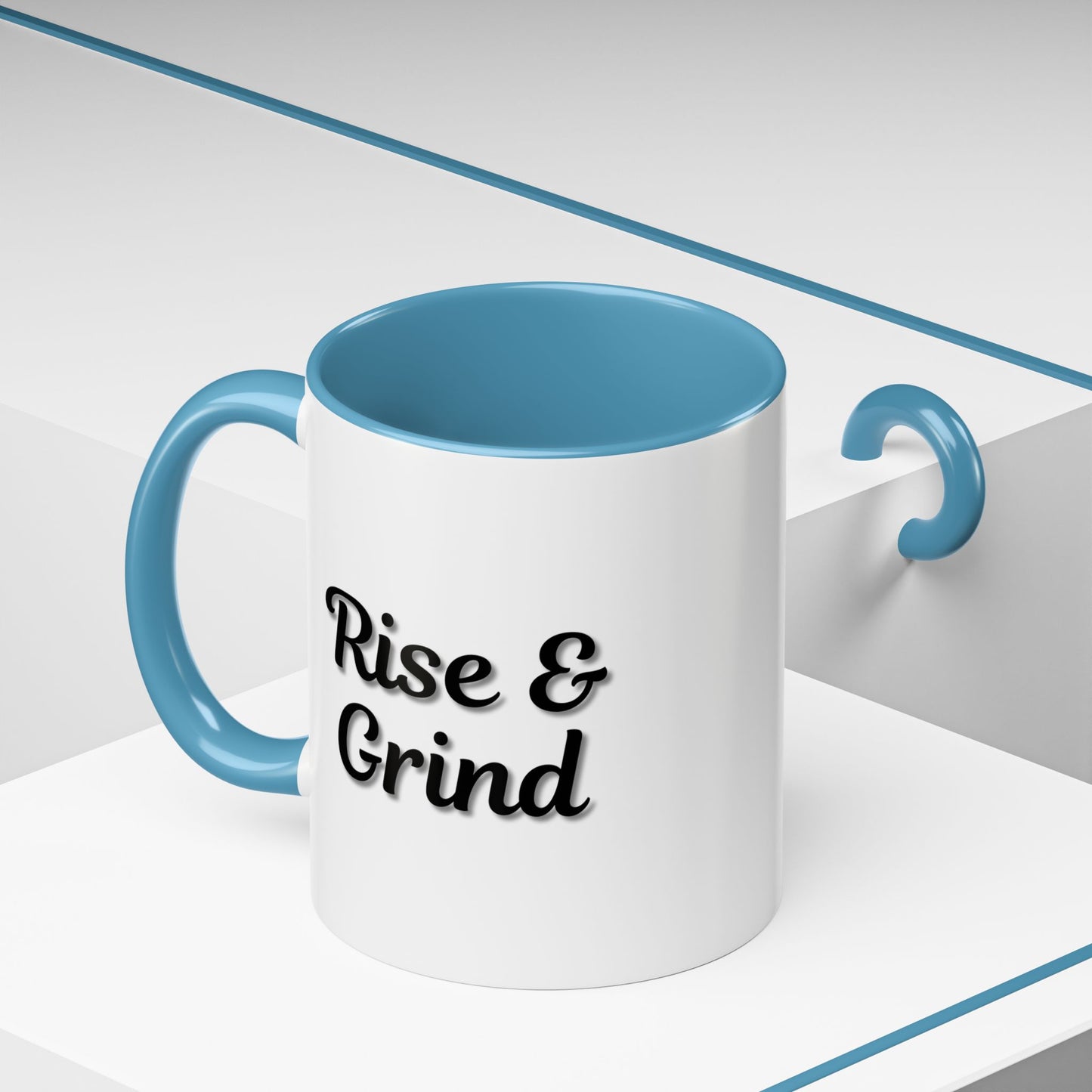 Rise & Grind Coffee Mug – Motivational Black Accent Mug for Daily Inspiration - TRV