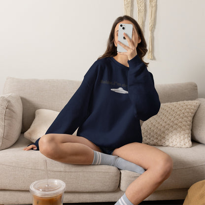 Relaxing UFO Driving Sweatshirt, Funny Gift for UFO Lovers, Unisex Crewneck Pullover, Casual Wear, Space Enthusiast Apparel