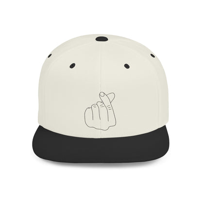 Minimalist Hand Gesture Flat Bill Snapback Hat - TRV