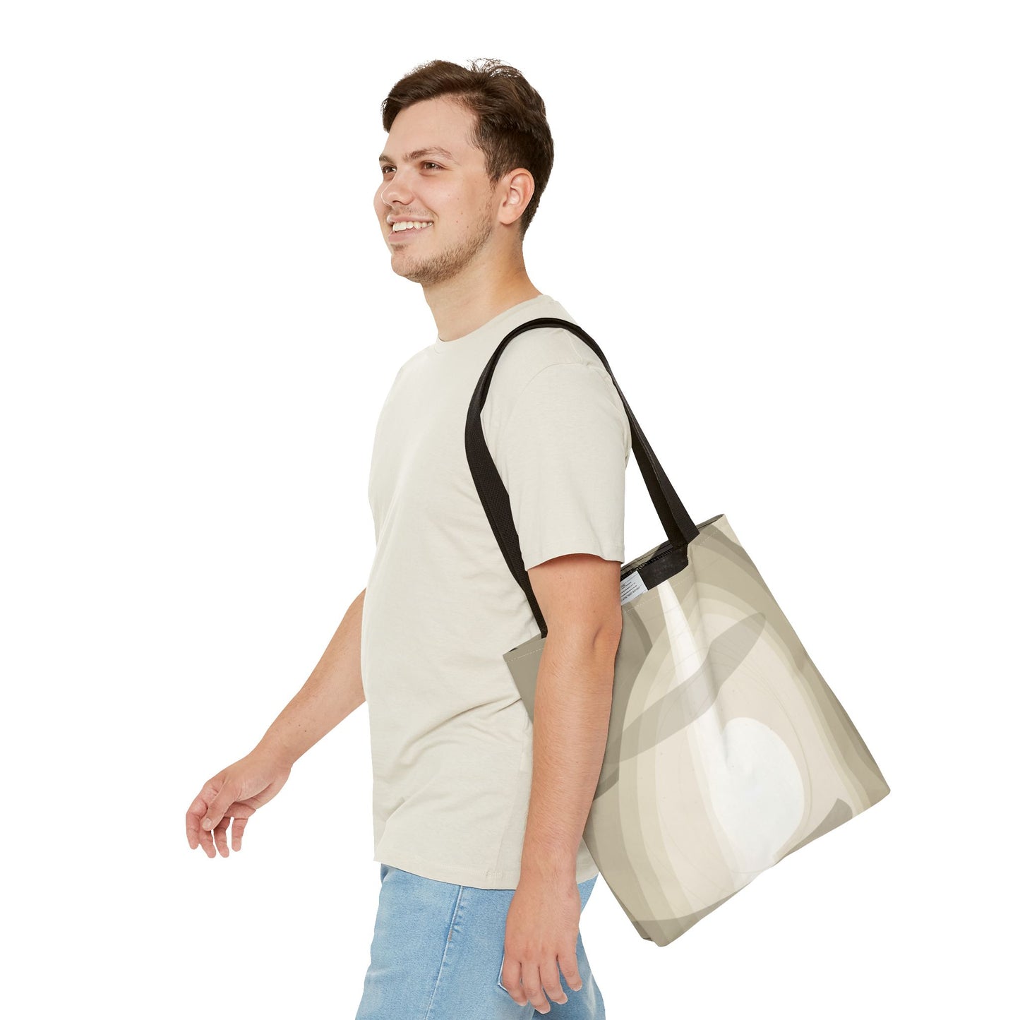 Neutral Abstract Light Beam Tote Bag | Minimalist Geometric Pattern