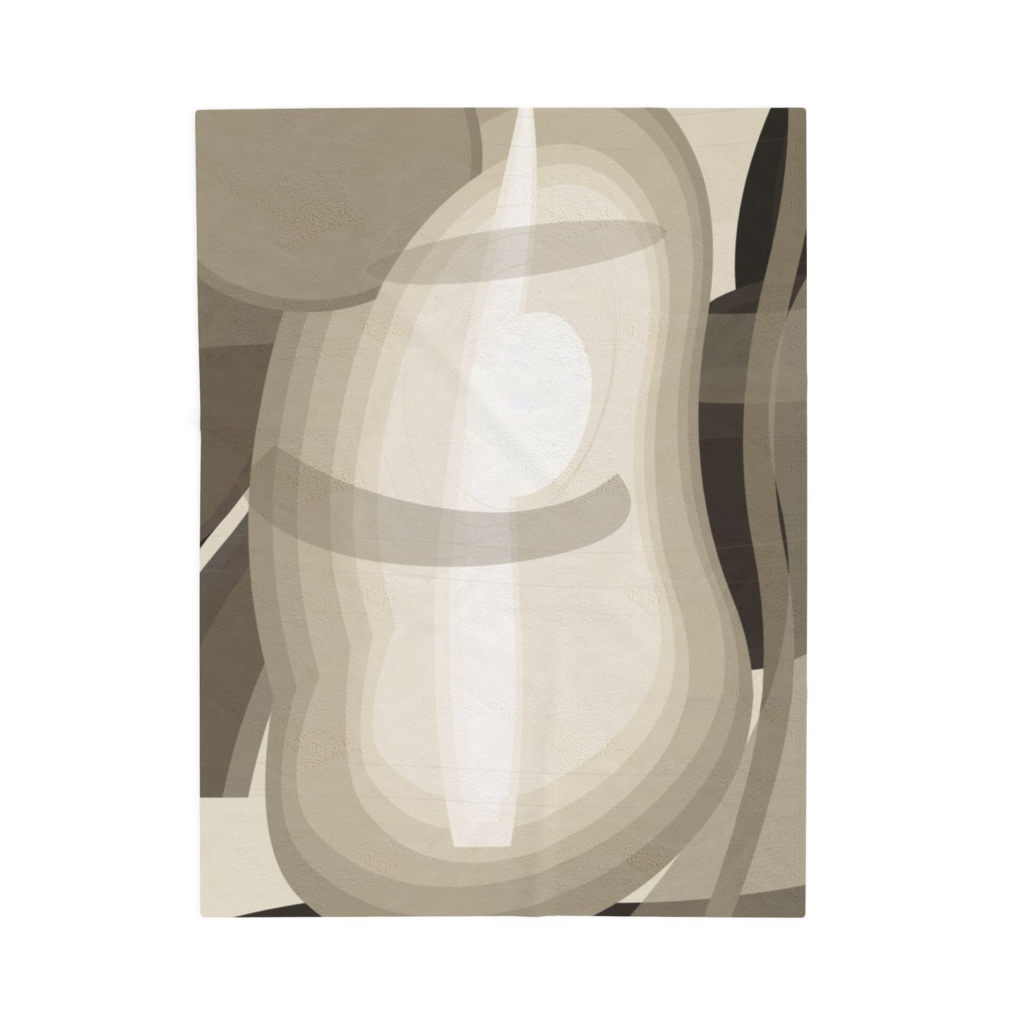 Abstract neutral shapes velveteen plush blanket with modern minimalist art design, featuring soft textures and all-over print by Printify.