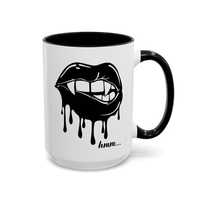 Dripping Lip Coffee Mug – "hmm..." Accent Ceramic Mug (11/15oz)