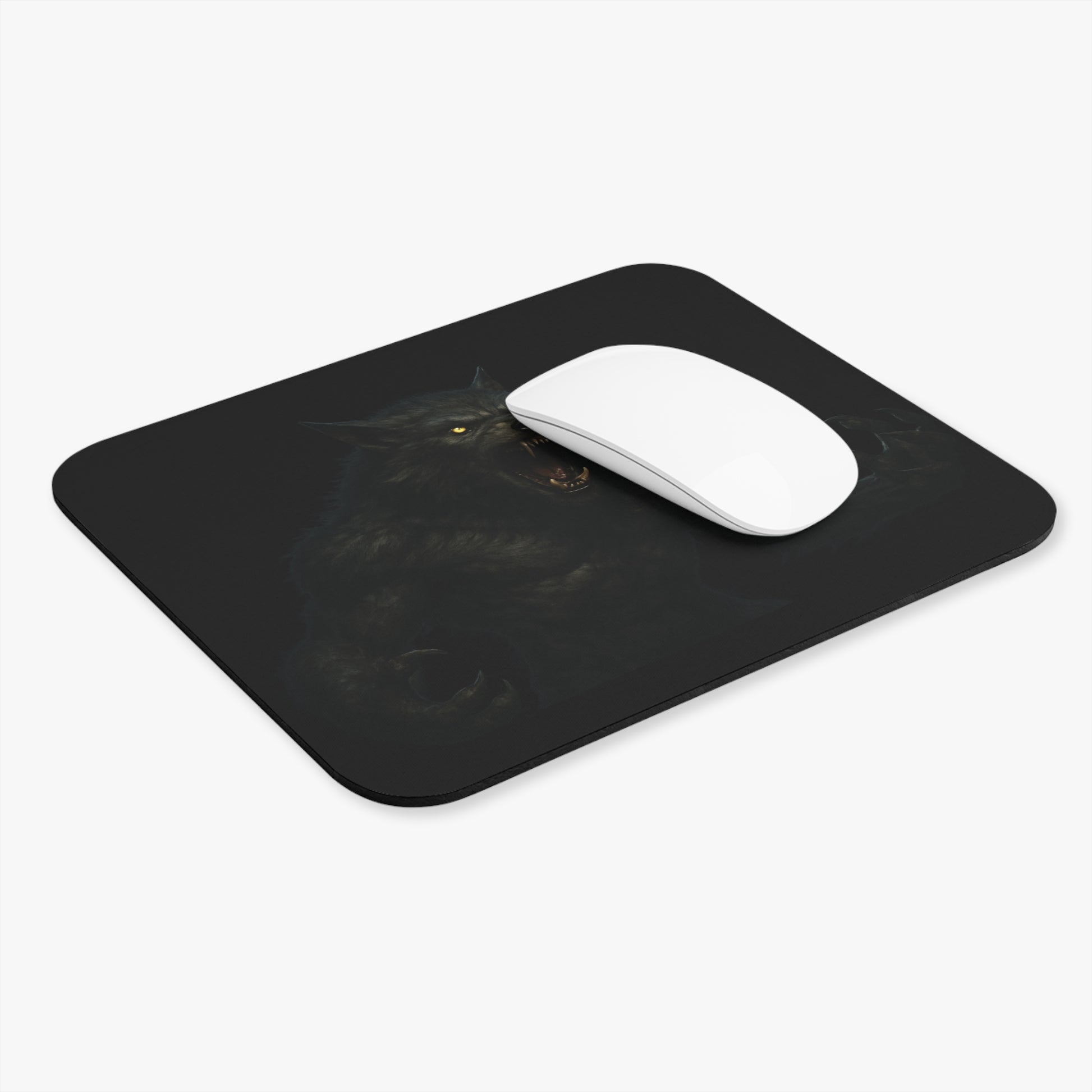 Fierce Werewolf Mouse Pad | Computer Accessory, Gift for Gamers, Unique Desk Decor, Halloween Office Supply, Animal Art Mousepad - TRV