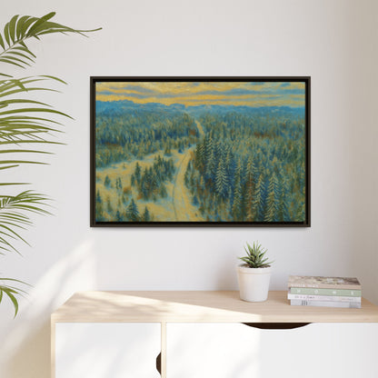 Framed Matte Canvas Art Print, Tranquil Forest Landscape, Home Decor for Nature Lovers, Wall Art for Living Room, Gift for Art Enthusiasts - TRV