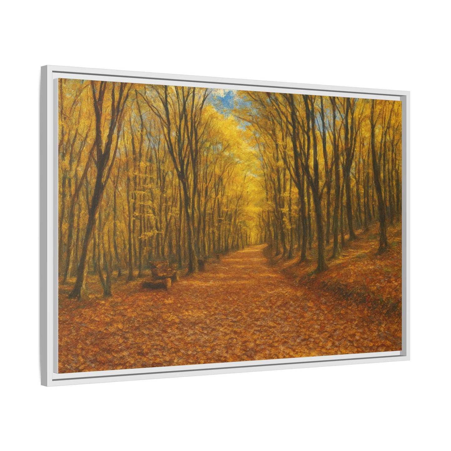 Autumn Forest Framed Canvas Art, Cozy Wall Decor, Nature Inspired Gift, Fall Home Accent, Perfect for Thanksgiving - TRV