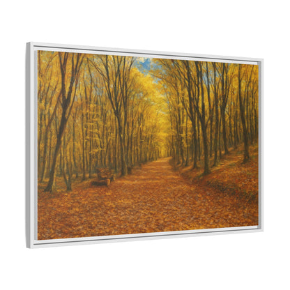 Autumn Forest Framed Canvas Art, Cozy Wall Decor, Nature Inspired Gift, Fall Home Accent, Perfect for Thanksgiving - TRV