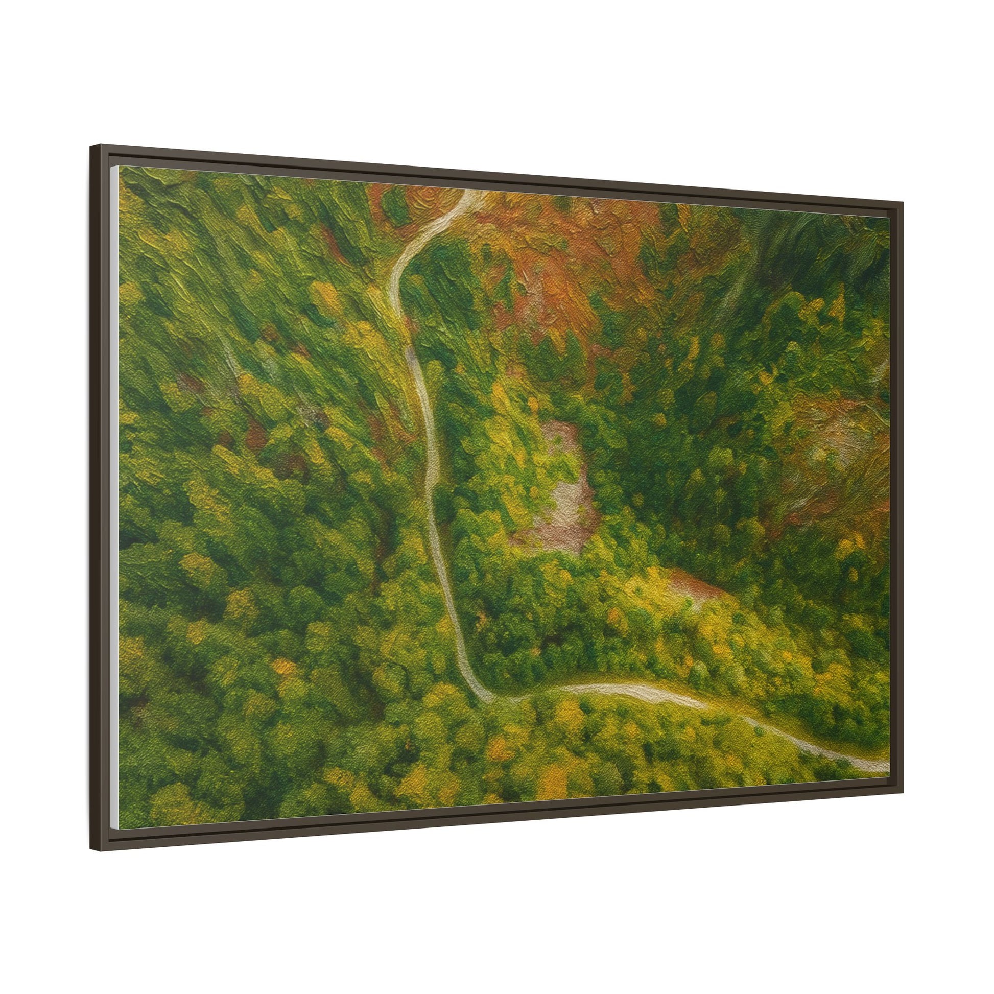 Framed Nature Canvas Art Print, Vibrant Forest Wall Decor, Abstract Landscape Artwork, Home Decoration, Gift for Nature Lovers - TRV