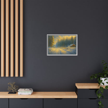 Wall Art Print, Winter Cabin Decor, Nature Scene, Holiday Gift, Cabin Vibes, Christmas Decoration, Matte Canvas, Framed - TRV