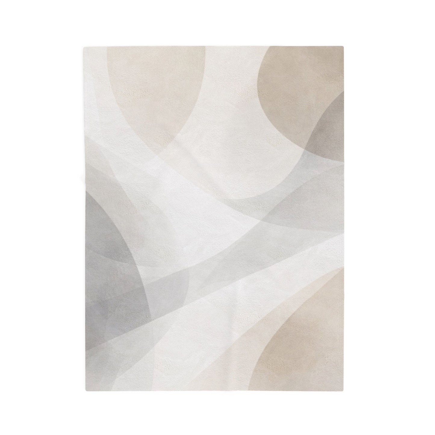 Neutral Abstract Shapes Velveteen Plush Blanket | Minimal Geometric Throw