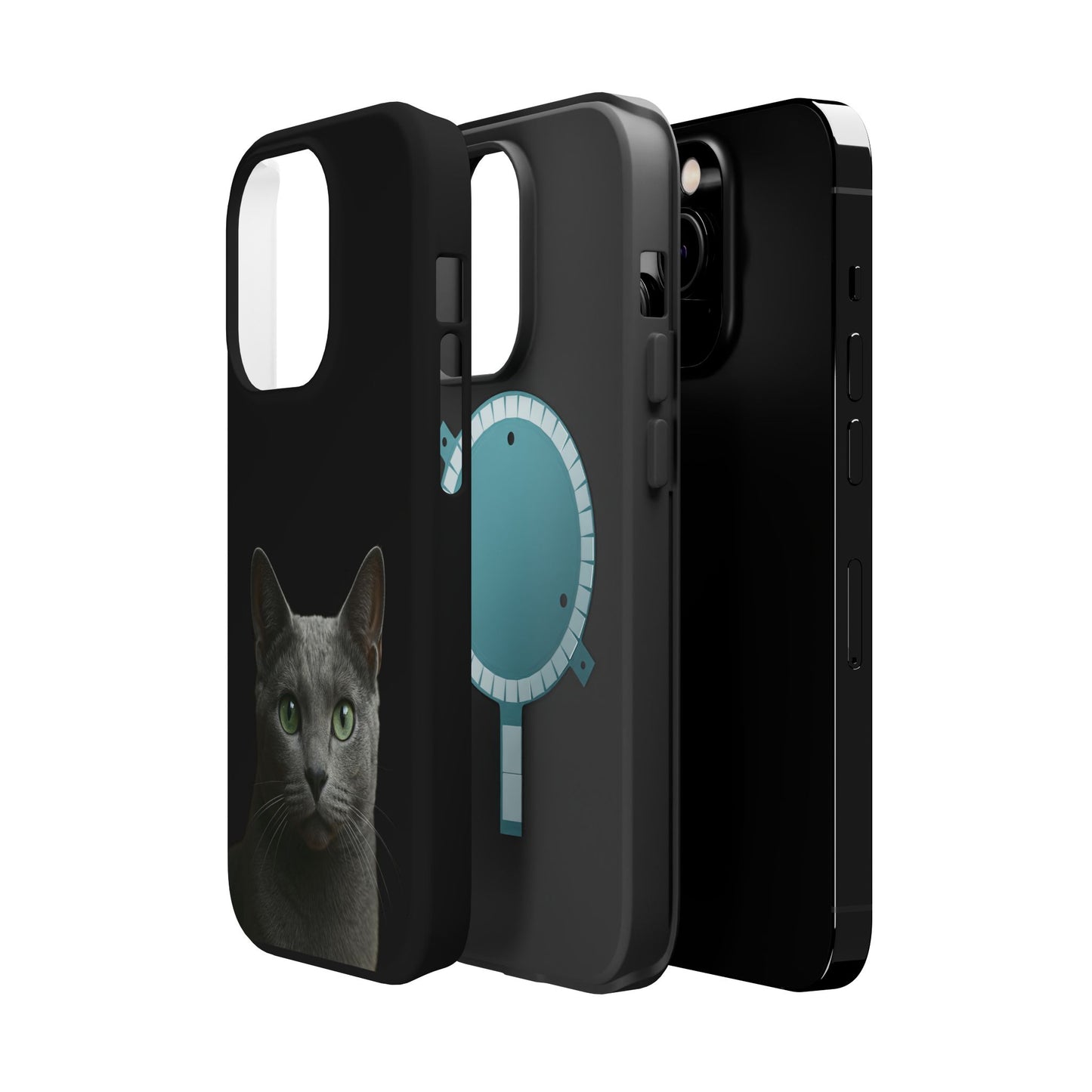 Russian Blue Cat Phone Case — Magnetic Impact-Resistant iPhone Cover