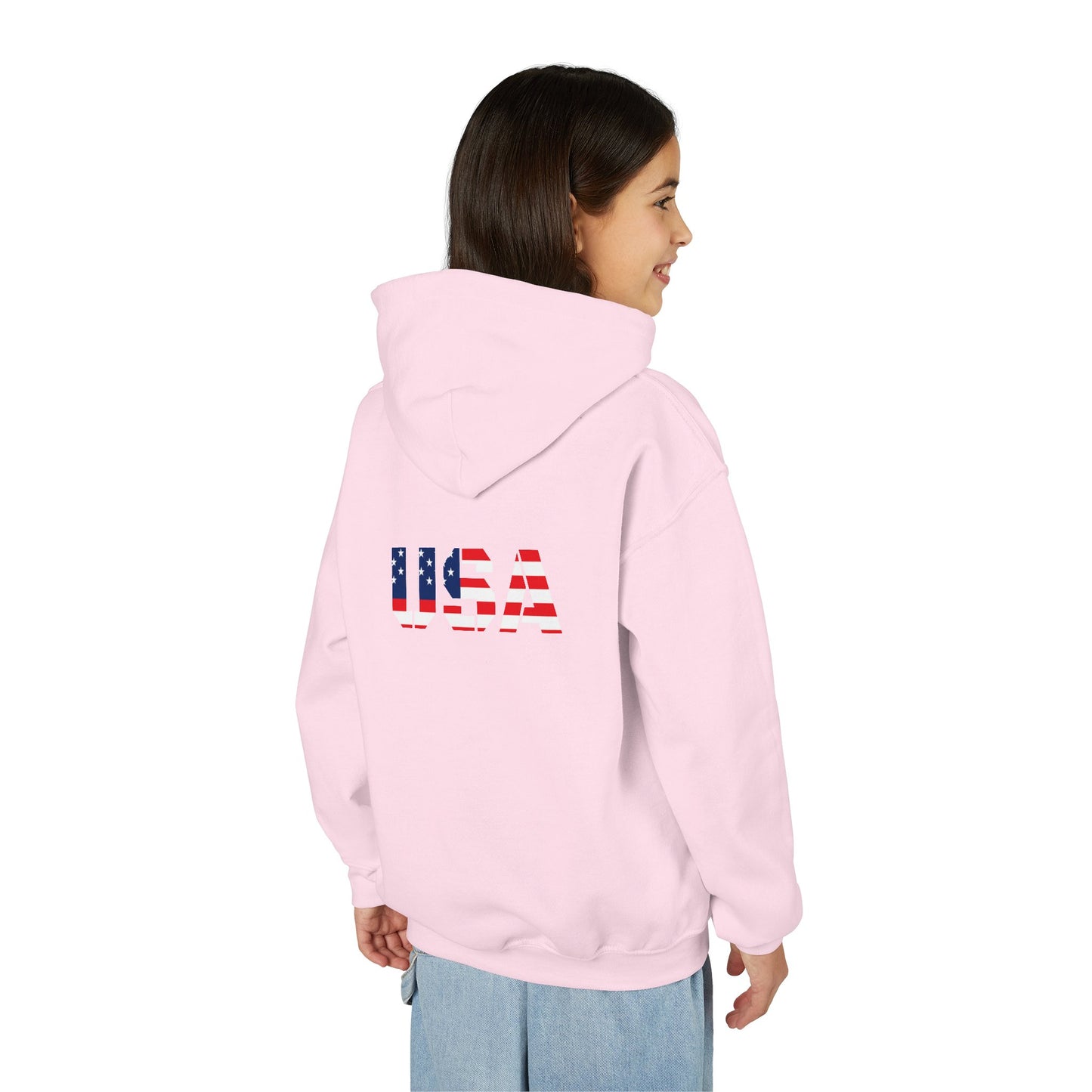 USA Flag Youth Hoodie, Youth Sweatshirt, Cool Hoodie for Kids, American Pride Apparel, Comfortable Boys and Girls Sweatshirt