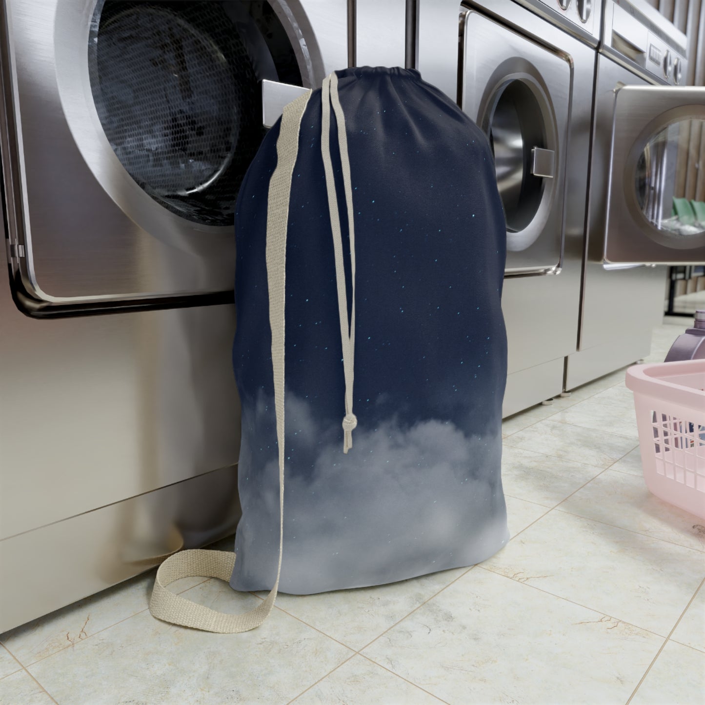 Night Sky Clouds Laundry Bag | Drawstring Canvas Tote - TRV