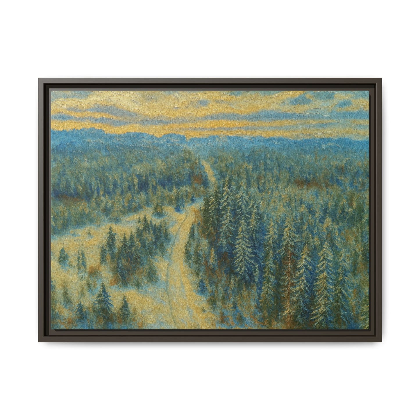 Framed Matte Canvas Art Print, Tranquil Forest Landscape, Home Decor for Nature Lovers, Wall Art for Living Room, Gift for Art Enthusiasts - TRV