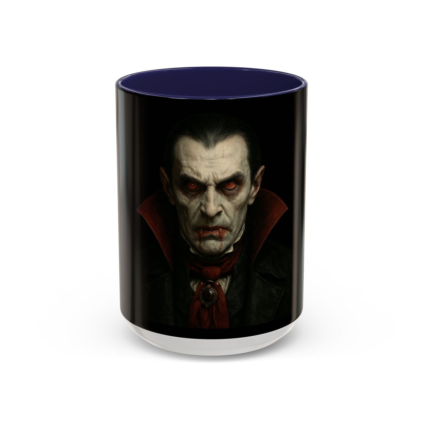 Gothic Dracula Vampire Accent Coffee Mug | Spooky Halloween Gift, Unique Home Decor, Collector's Mug, Coffee Lover's Gift - TRV