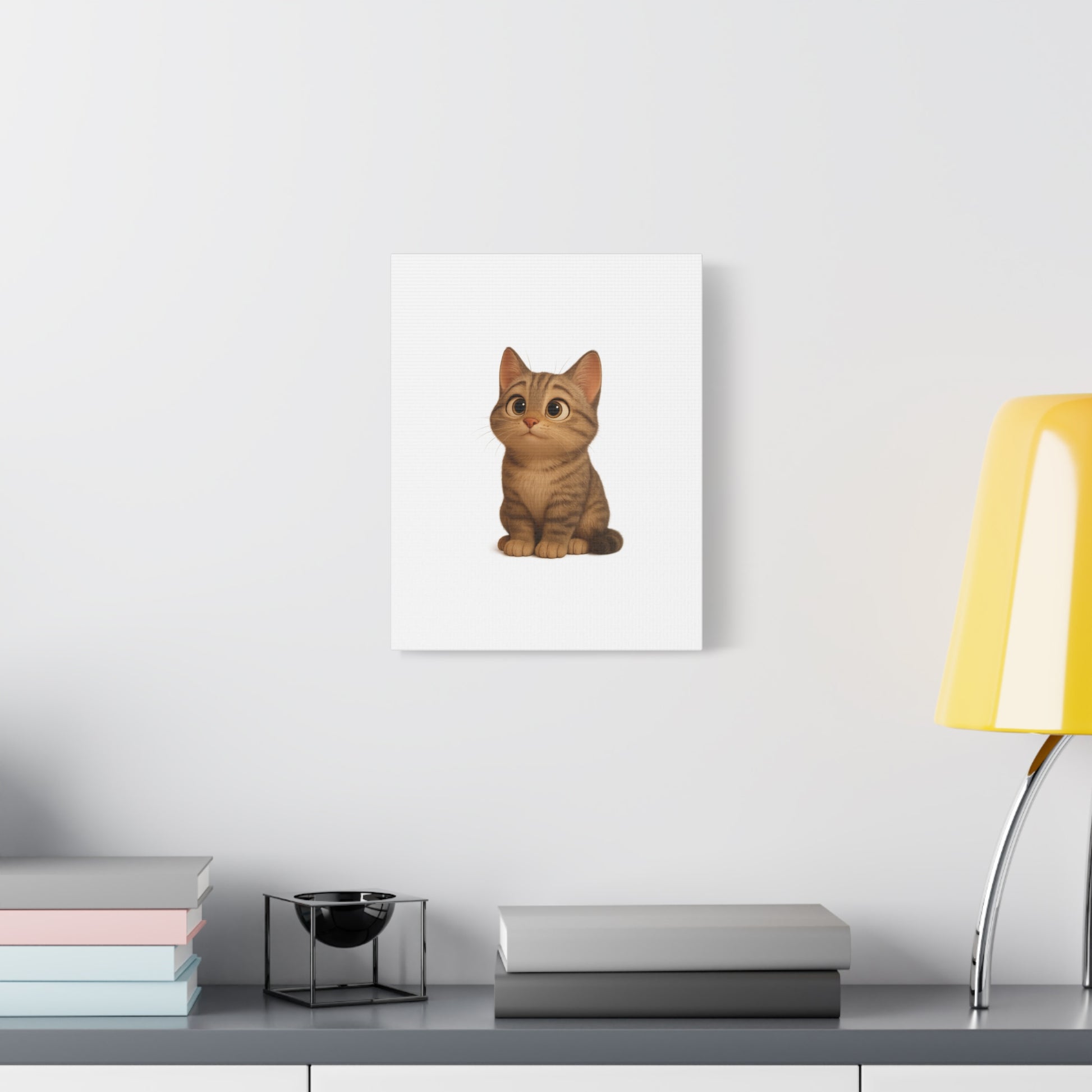 Adorable Cat Canvas Art, Cute Cat Wall Decor, Pet Lover Gift, Nursery Wall Art, Animal Print, Modern Home Decor - TRV