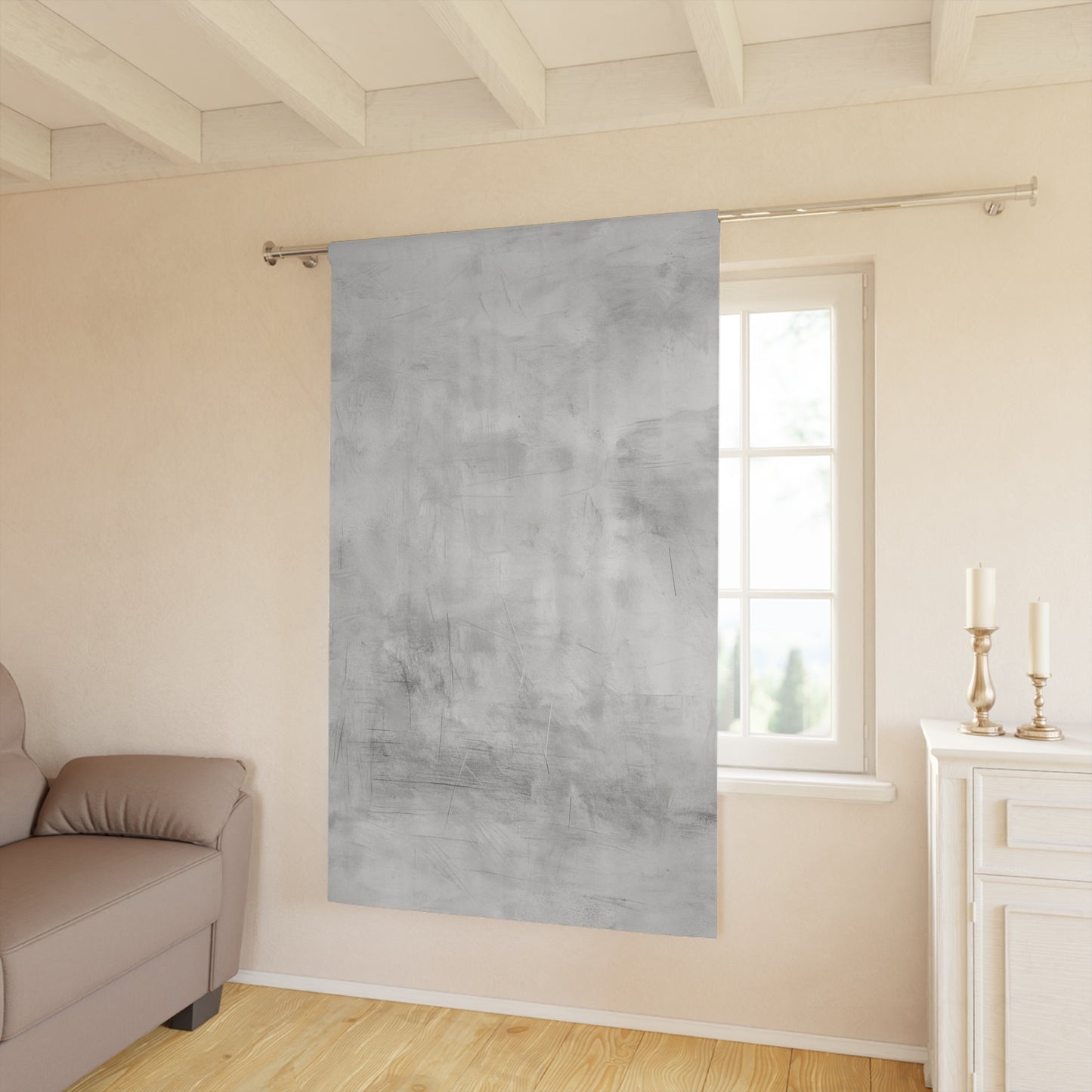 Stylish Gray Abstract Window Curtains, Modern Home Decor, Privacy Curtains, Living Room Drapes, Minimalist Design, Birthday Gift - TRV