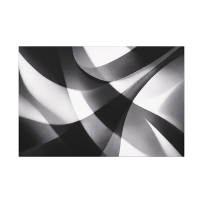 Abstract Black and White Swirl Matte Canvas
