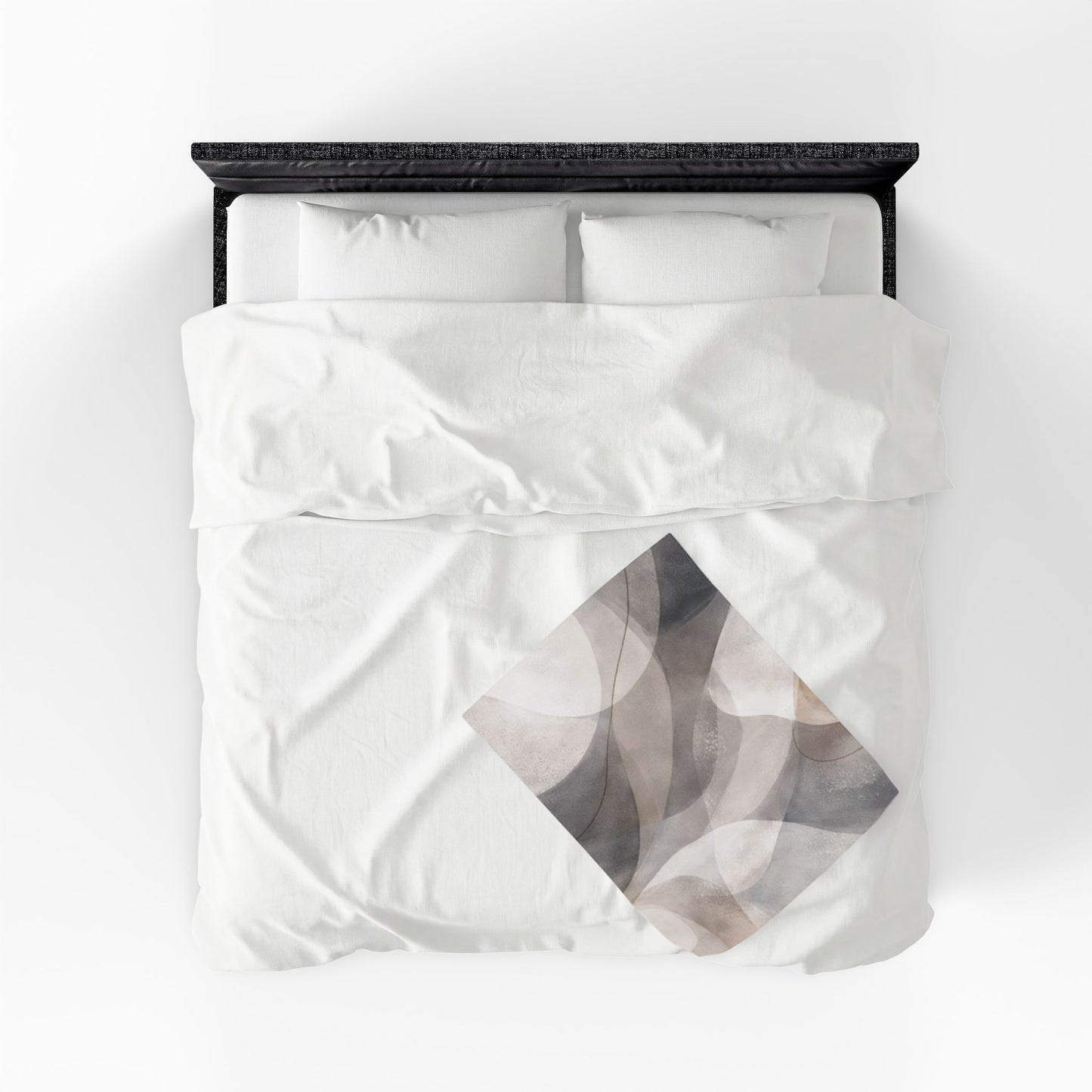 Neutral Abstract Watercolor Blanket | Modern Geometric Waves Throw