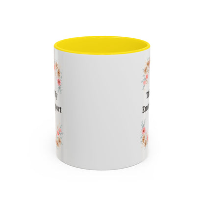 Floral Emotional Support Coffee Mug, Coffee Lover Gift, Funny Mug, Self-Care Necessity, Floral Design Mug, Unique Gift for Friends