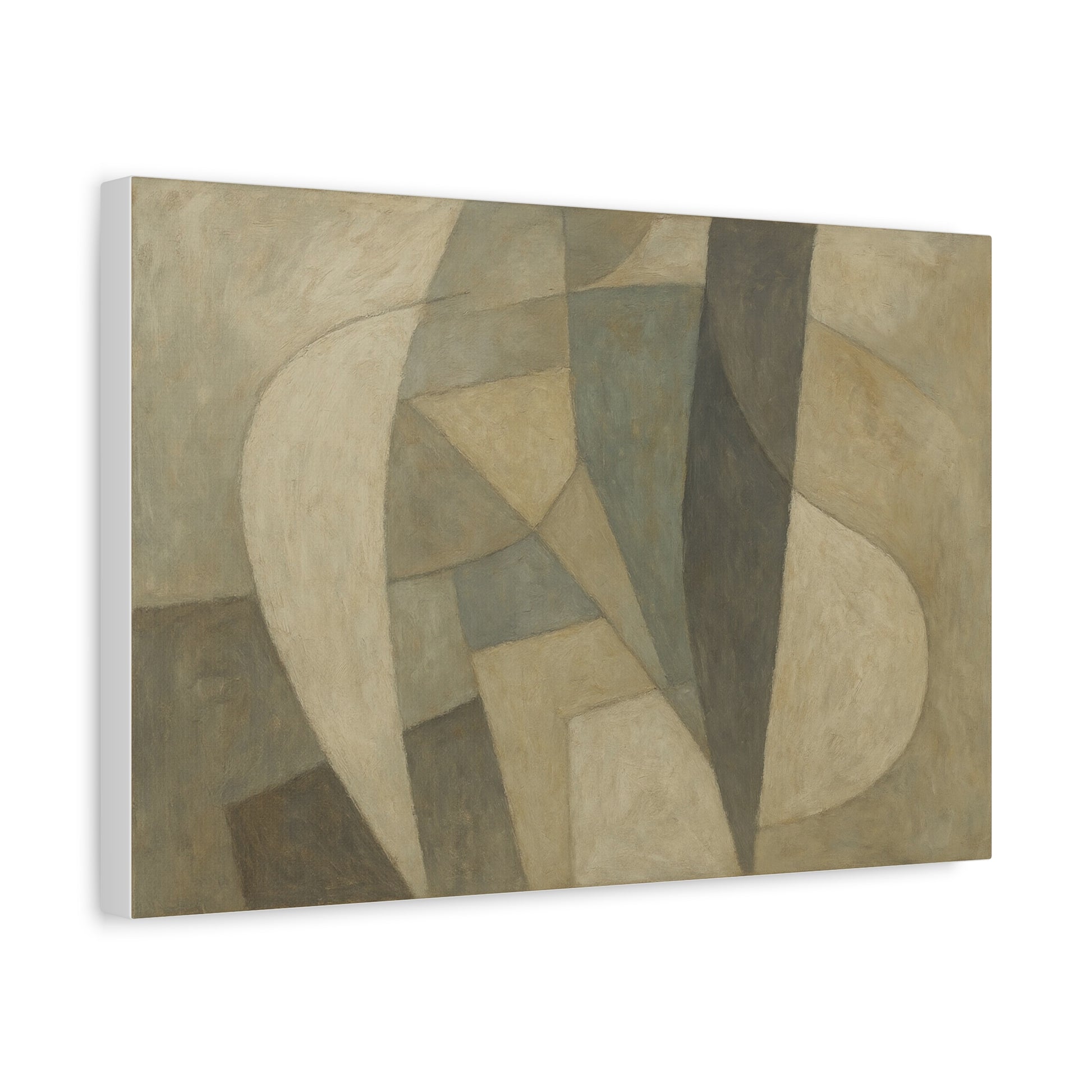 Abstract Neutral Geometric Shapes Matte Canvas - TRV