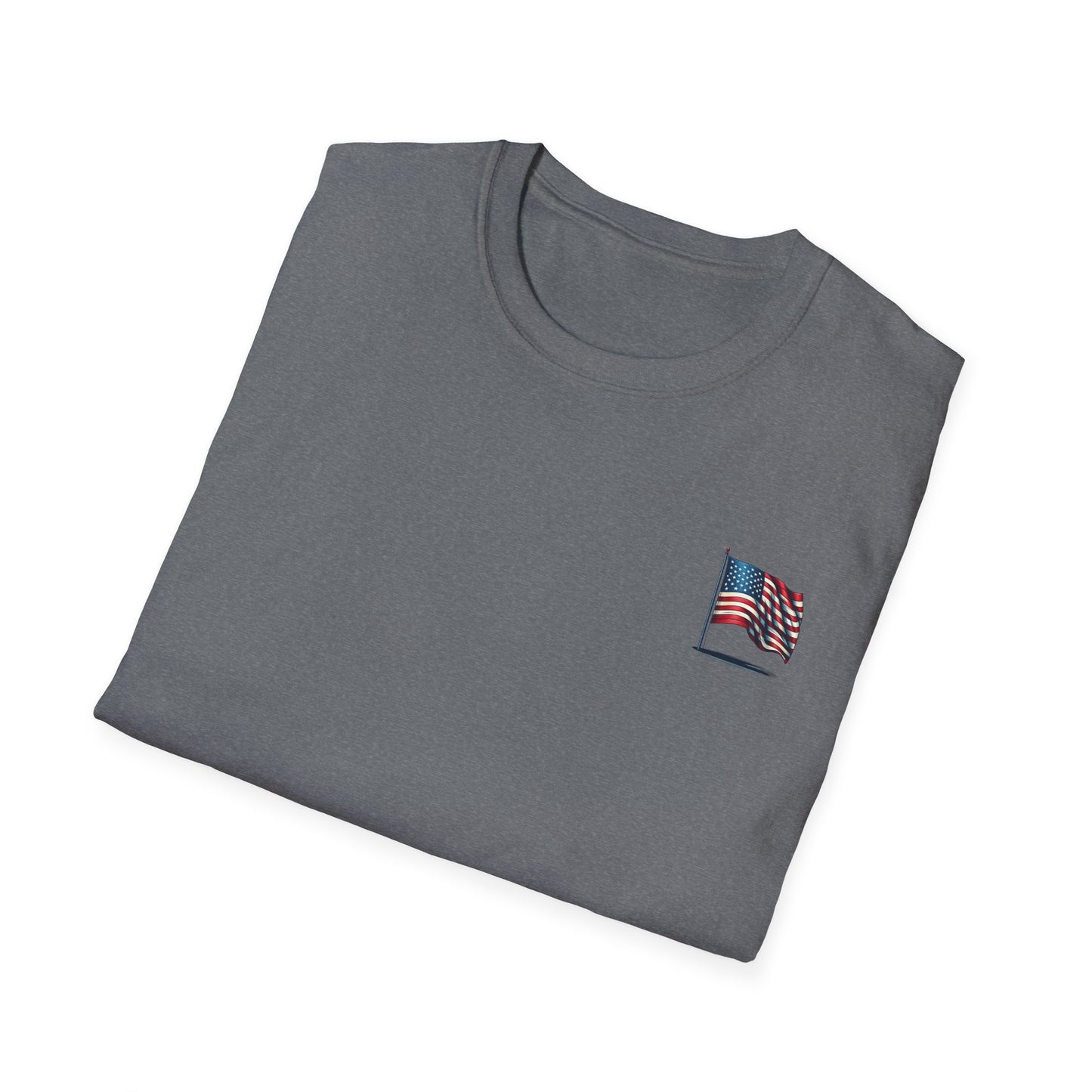 Patriotic Unisex Softstyle T-Shirt, American Flag Tee, USA Pride Shirt, Perfect for Independence Day, Casual Wear - TRV