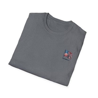 Patriotic Unisex Softstyle T-Shirt, American Flag Tee, USA Pride Shirt, Perfect for Independence Day, Casual Wear - TRV