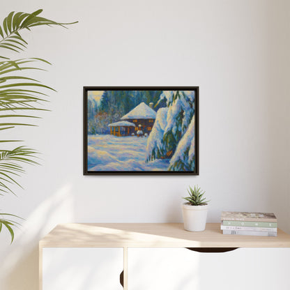 Canvas Art, Winter Scene Home Decor, Seasonal Gift for Art Lovers, Holidays Wall Art, Framed Painting, Matte Print - TRV