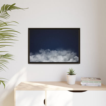 Night Sky Clouds Matte Canvas Framed | Starry Wall Art - TRV