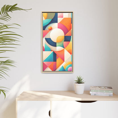 Colorful Geometric Abstract Art Matte Canvas Framed