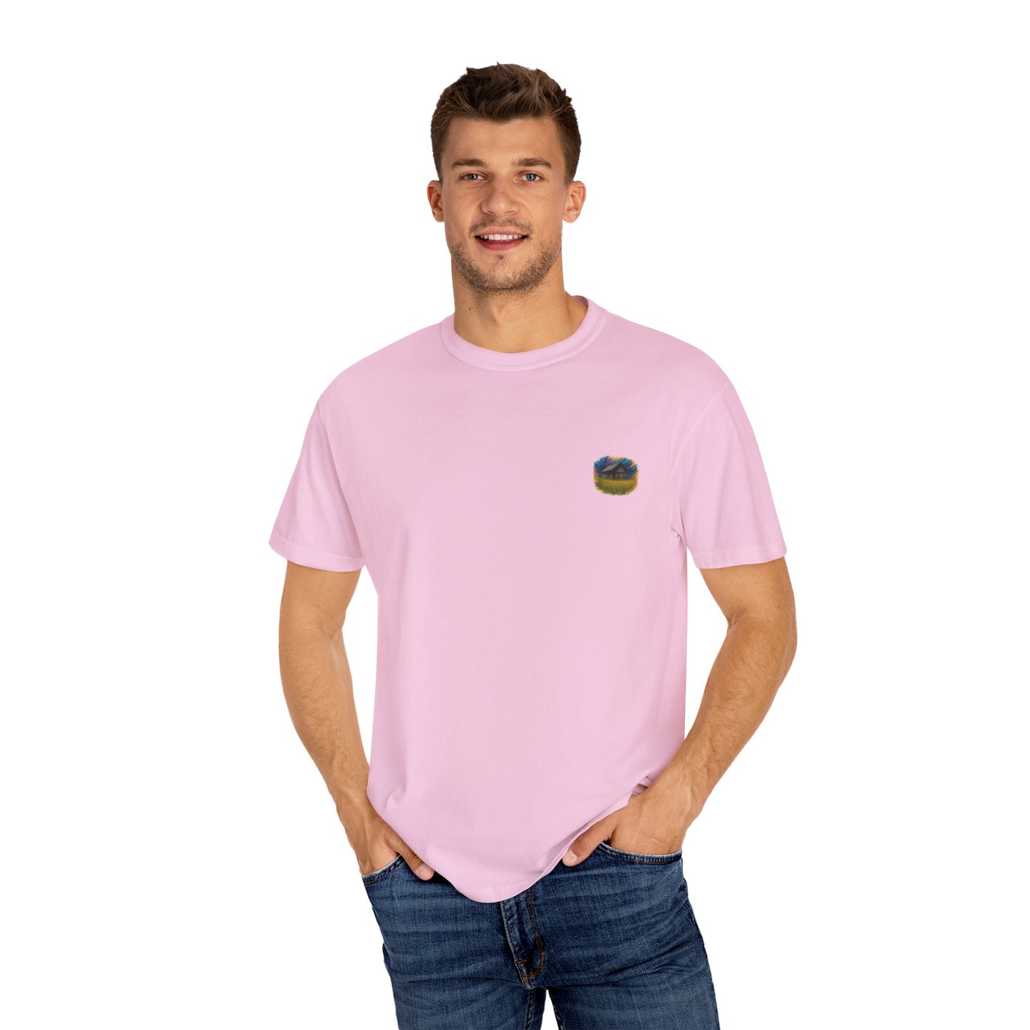 Rustic Landscape T-shirt | Relaxed Fit Tee, Casual Wear, Nature Lover Gift, Summer Outing Top, Eco-Friendly Apparel - TRV