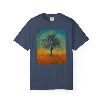 Nature-Themed Unisex Garment-Dyed T-Shirt - Tree Design, Bohemian Tee, Nature Lover Gift, Eco-Friendly Fashion, Casual Wear - TRV