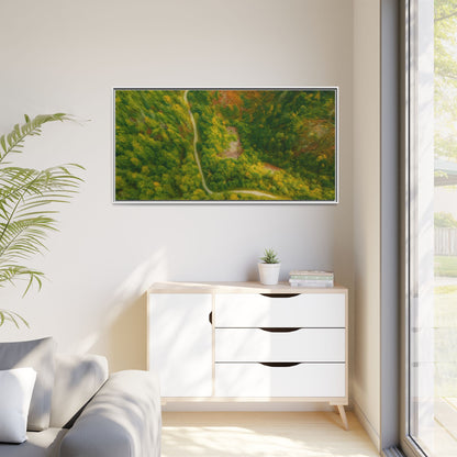 Framed Nature Canvas Art Print, Vibrant Forest Wall Decor, Abstract Landscape Artwork, Home Decoration, Gift for Nature Lovers - TRV