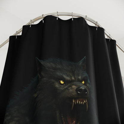 Werewolf Shower Curtain, Gothic Bathroom Decor, Moonlight Werewolf Design, Spooky Home Accent, Halloween Decoration