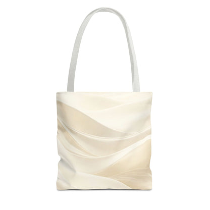 Cream Abstract Waves Tote Bag | Neutral Swirl Pattern