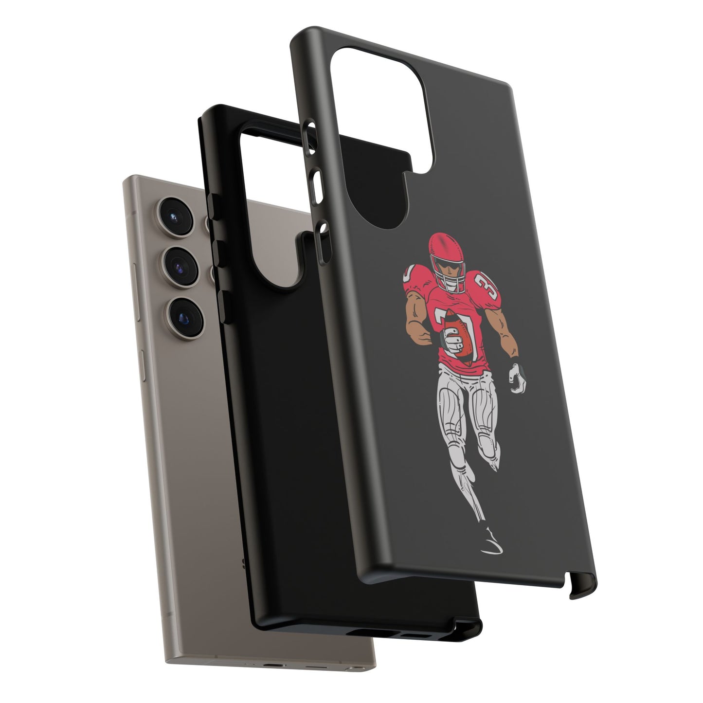 Football Player Tough Phone Case – Protective Black Sports iPhone Case