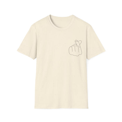 Trendy Unisex Softstyle T-Shirt with Love Hand Gesture Design