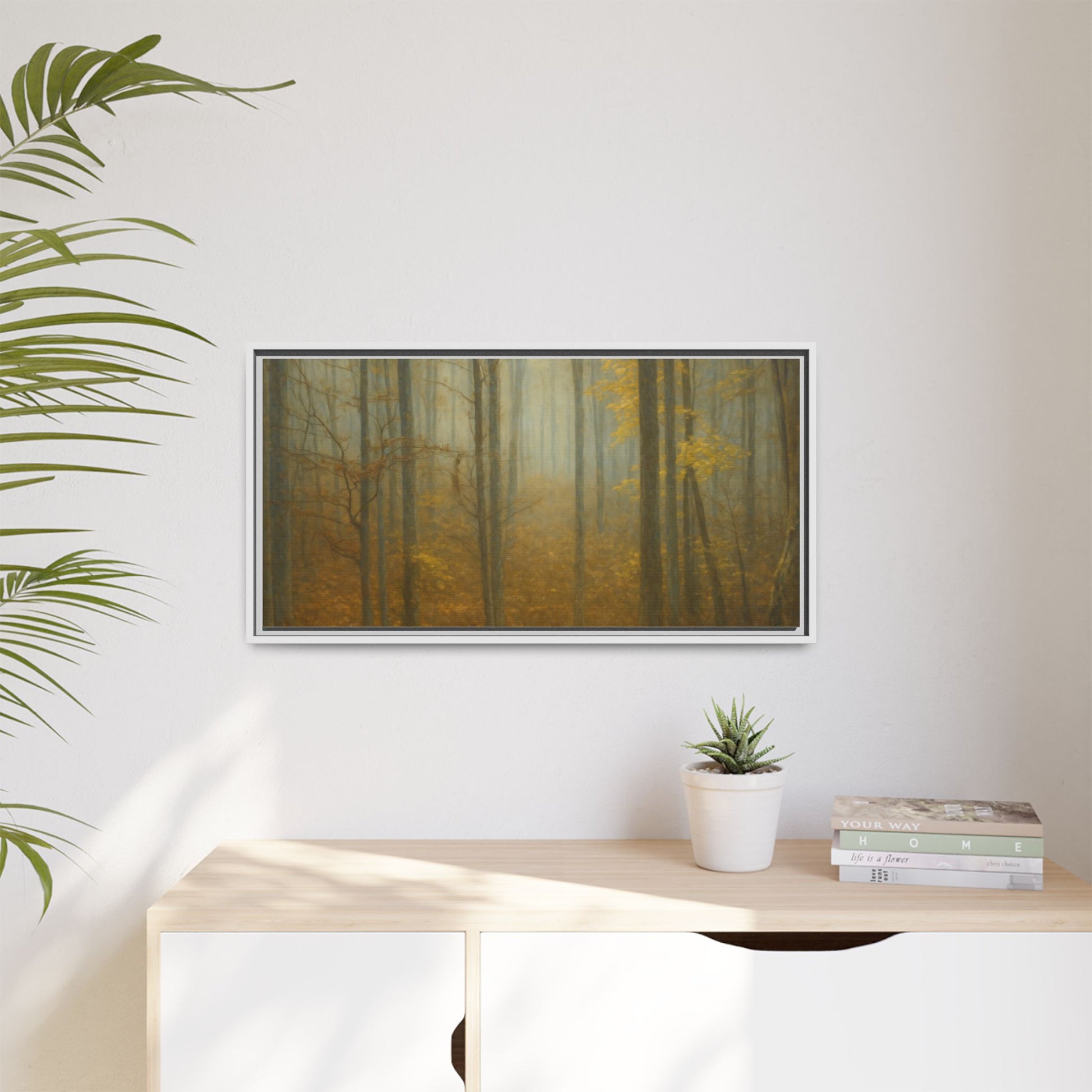 Framed Matte Canvas Art | Serenity in the Forest | Nature Wall Decor, Home Gallery, Cozy Living Room, Gift for Nature Lovers - TRV