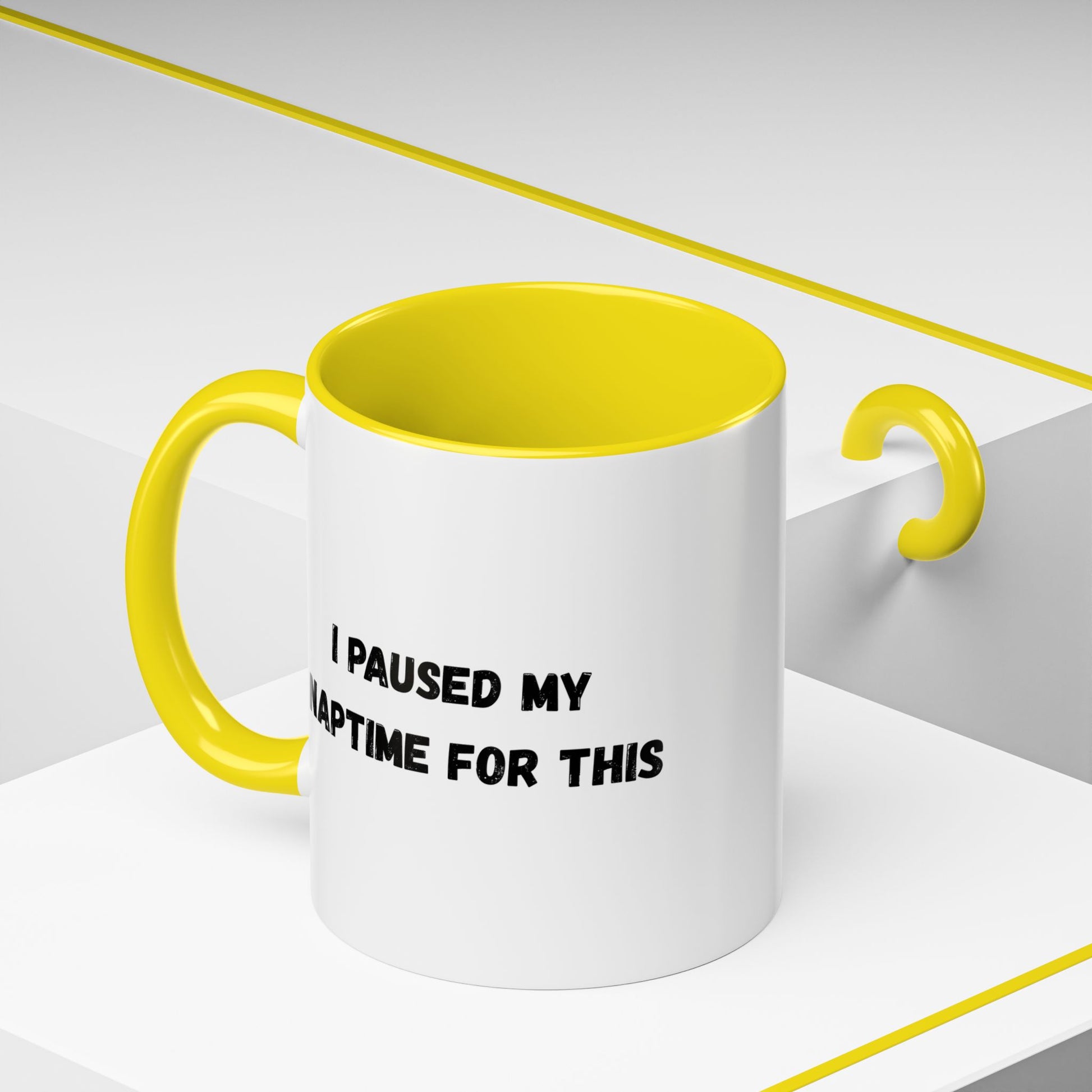 I Paused My Naptime For This Coffee Mug - Fun Black Accent Mug for Parents - TRV