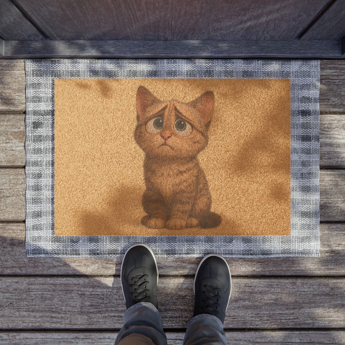 Cute Cat Doormat - Adorable Entrance Mat for Cat Lovers, Pet-Friendly Home Decor, Animal-Themed Gift, Housewarming, Indoor/Outdoor Mat - TRV